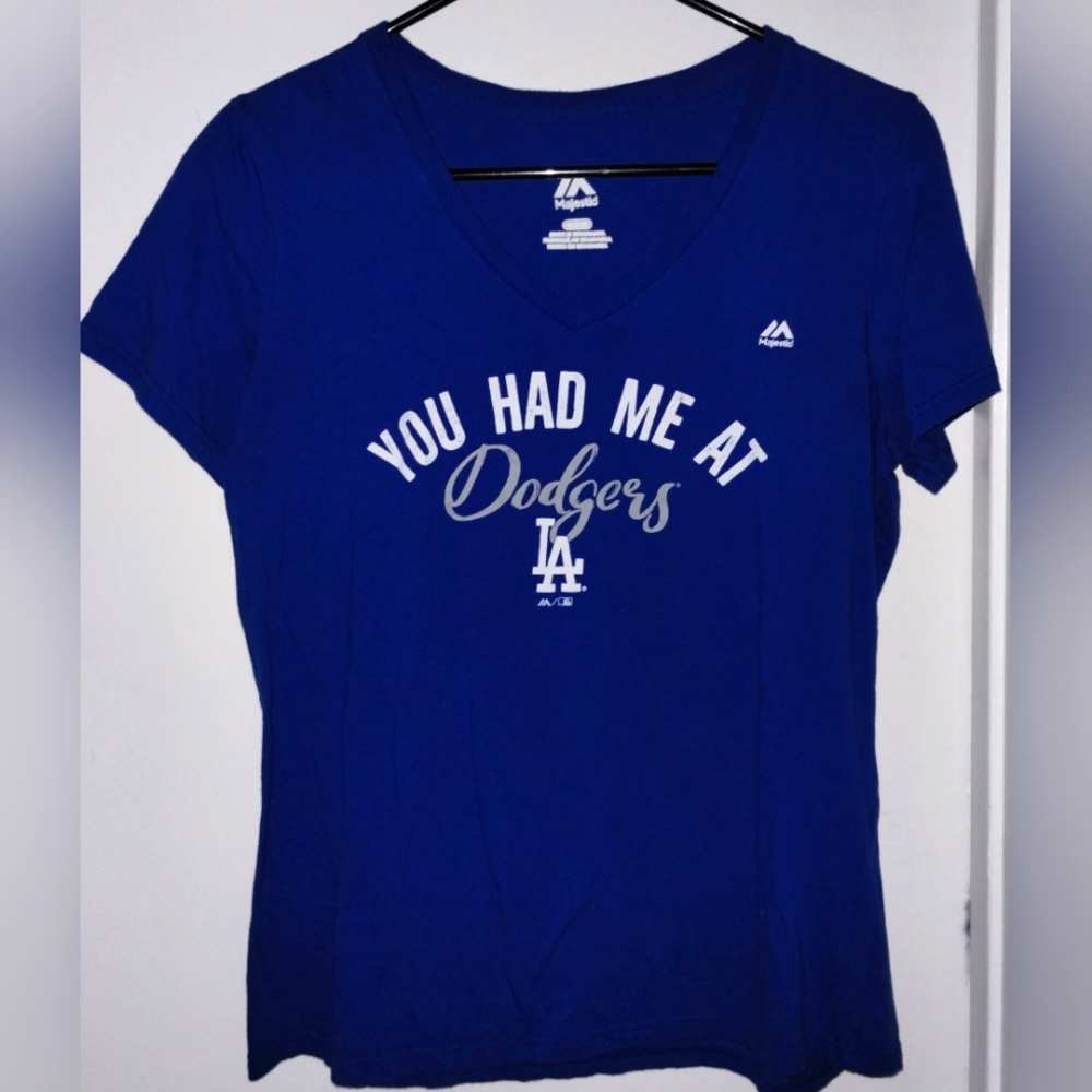 Dodgers Blue V neck top